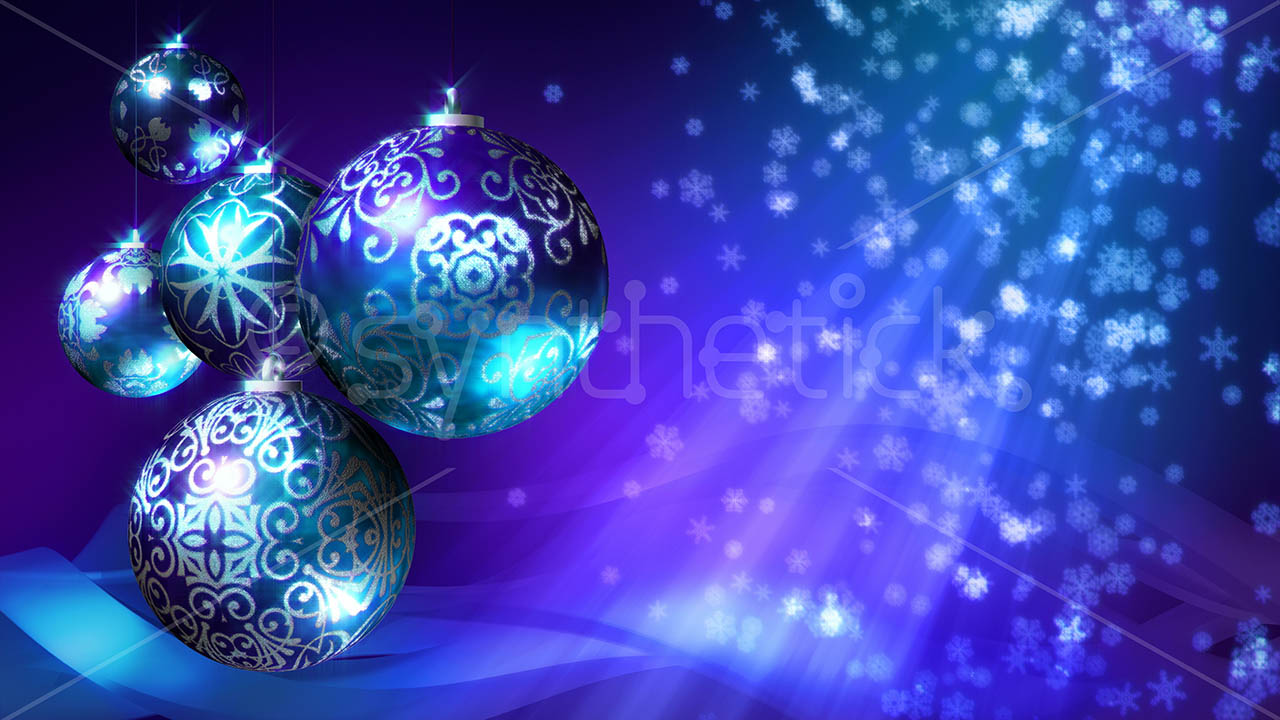 Christmas Background, Blue, Purple | Stock Video Footage | Synthetick