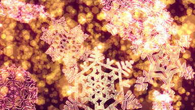 Big Christmas snowflakes loop - gold/maroon