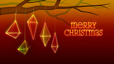 Christmas geometric ornaments background loop