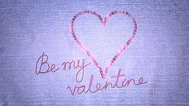Be My Valentine and sequin heart embroidery