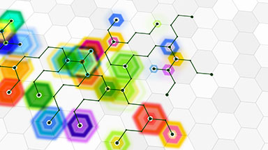 Hexagons network with looping sections