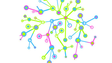 Abstract network of dots and lines