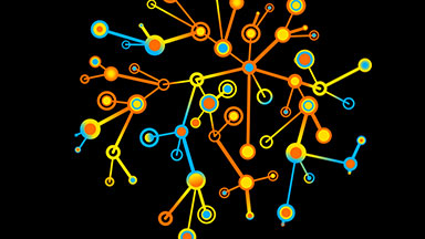 Abstract network of dots and lines