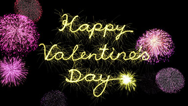 Happy Valentines Day written by sparkler making light trail