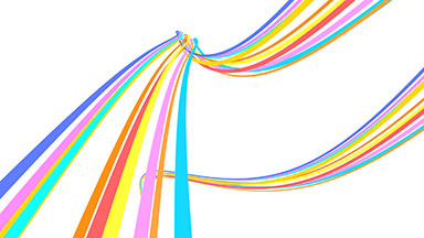 Pack of 3 animations of colorful striped lines