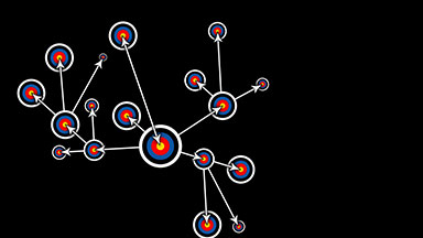 Network of arrows meeting targets