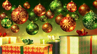 Christmas balls and gifts loop